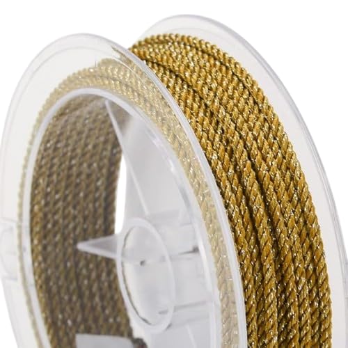 Nvzi Gedrehtes Seil, 2 mm, 4,5 m, dekorative Kordel zum Basteln, Gold von Nvzi