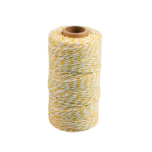 Nvzi Gelbe und weiße Schnur, 100 m, Weihnachtsbäckergarn, 1,5 mm, robuste Verpackungsschnur für Bastelarbeiten, Weihnachtsdekoration, Geschenkverpackungen, Basteln Nvzi Gelbe und weiße Schnur, 100 m, Weihnachtsbäckergarn, 1,5 mm, robuste Verpackungsschnur für Bastelarbeiten, Weihnachtsdekoration, Geschenkverpackungen, Basteln von Nvzi
