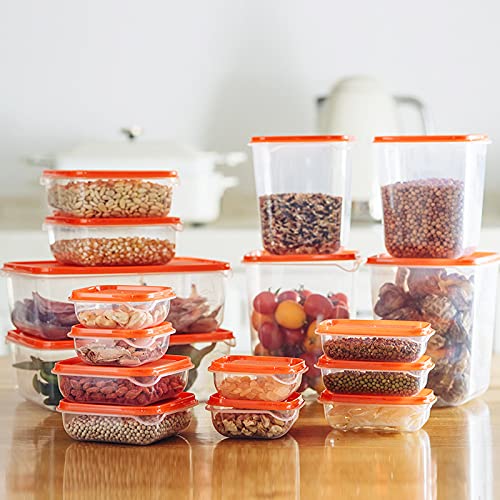 Nvzi Haushalt Lebensmittel Obst Verpackung und Aufbewahrungsbox Orange Deckel Kunststoff Frischhaltebox Sortierbox 17-teiliges Set Frischhaltebox Aufbewahrungsbox Nvzi Haushalt Lebensmittel Obst Verpackung und Aufbewahrungsbox Orange Deckel Kunststoff Frischhaltebox Sortierbox 17-teiliges Set Frischhaltebox Aufbewahrungsbox von Nvzi