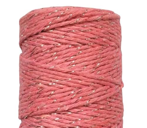 Nvzi Makramee-Baumwollkordel, gedreht, 1,5 mm, goldfarbener Draht, Flechtgarn, Beige, zum Stricken, Basteln, Schmuckherstellung, Pflanzen-Wandaufhänger, Heim-/Gartendekoration, Rosa, B Nvzi Makramee-Baumwollkordel, gedreht, 1,5 mm, goldfarbener Draht, Flechtgarn, Beige, zum Stricken, Basteln, Schmuckherstellung, Pflanzen-Wandaufhänger, Heim-/Gartendekoration, Rosa, B von Nvzi