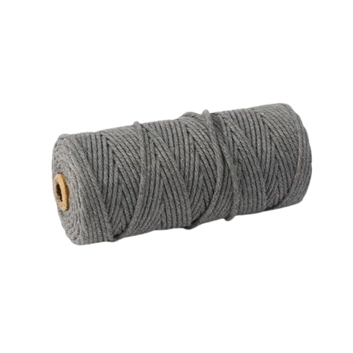 Nvzi Makramee-Schnur, 3 mm x 91 m, natürliches Makramee-Baumwollseil, farbiges Makramee-Seil, weiche Baumwollkordel, Makramee-Zubehör, Bastelseil, Makramee-Garn für Pflanzenaufhänger, Wandaufhänger von Nvzi