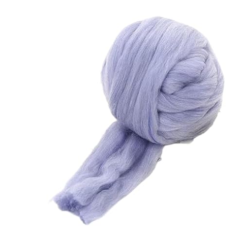 Nvzi Merinowolle, 1 kg zum Spinnen, weiches, grobes Jumbo-Garn für Armstricken, Decken, Filzkern, kardierte Füllung, Jeansblau von Nvzi