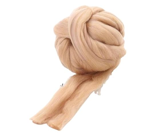 Nvzi Merinowolle, 1 kg zum Spinnen, weiches, grobes Jumbo-Garn für Armstricken, Decken, Filzkern, kardierte Füllung, Khaki von Nvzi