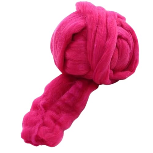 Nvzi Merinowolle, 1 kg zum Spinnen, weiches, grobes Jumbo-Garn für Armstricken, Decken, Filzkern, kardierte Füllung, Rose von Nvzi
