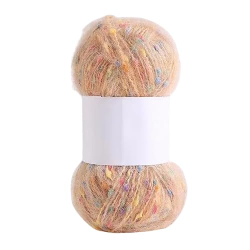Nvzi Mohair-Garne mit bunten Punkten, weicher Faden, handgestrickt, gehäkelt, gewebt, für Schals, Schals, Basteln, 100 g, B von Nvzi