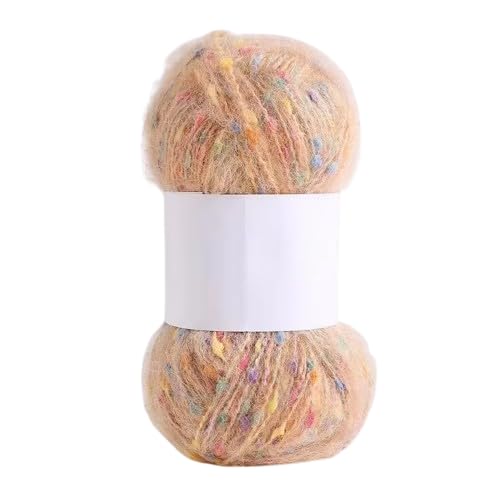 Nvzi Mohair-Garne mit bunten Punkten, weiches Garn, handgestrickt, gehäkelt, gewebt, für Schal, Schal, Handwerk, 50 g von Nvzi