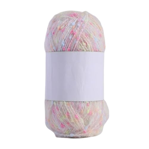 Nvzi Mohair-Garne mit bunten Punkten, weiches Garn, handgestrickt, gehäkelt, gewebt, für Schal, Schal, Handwerk, 50 g von Nvzi