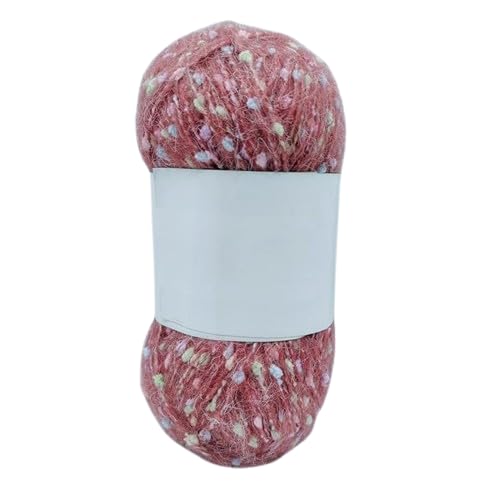 Nvzi Mohair-Garne mit bunten Punkten, weiches Garn, handgestrickt, gehäkelt, gewebt, für Schal, Schal, Handwerk, 50 g von Nvzi