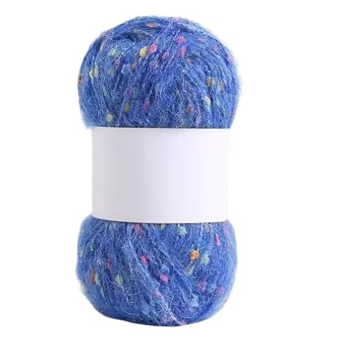 Nvzi Mohair-Garne mit bunten Punkten, weiches Garn, handgestrickt, gehäkelt, gewebt, für Schal, Schal, Handwerk, Dunkelblau, 50 g von Nvzi