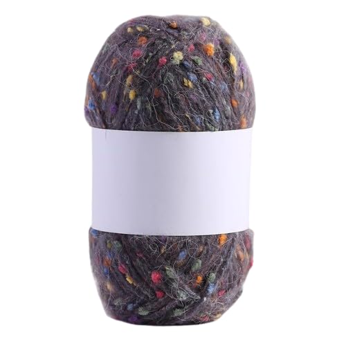 Nvzi Mohair-Garne mit bunten Punkten, weiches Garn, handgestrickt, gehäkelt, gewebt, für Schal, Schal, Handwerk, Dunkelgrau, 50 g von Nvzi