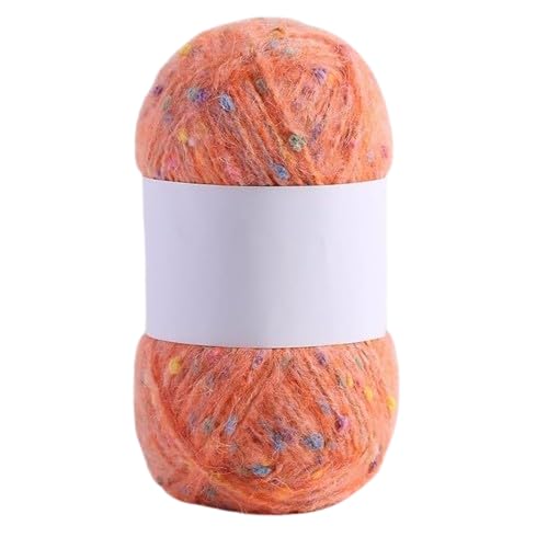 Nvzi Mohair-Garne mit bunten Punkten, weiches Garn, handgestrickt, gehäkelt, gewebt, für Schal, Schal, Handwerk, Hellorange, 50 g von Nvzi