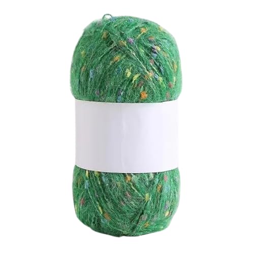 Nvzi Mohair-Garne mit bunten Punkten, weiches Garn, handgestrickt, gehäkelt, gewebt, für Schal, Schal, Handwerk, Waldgrün, 50 g von Nvzi