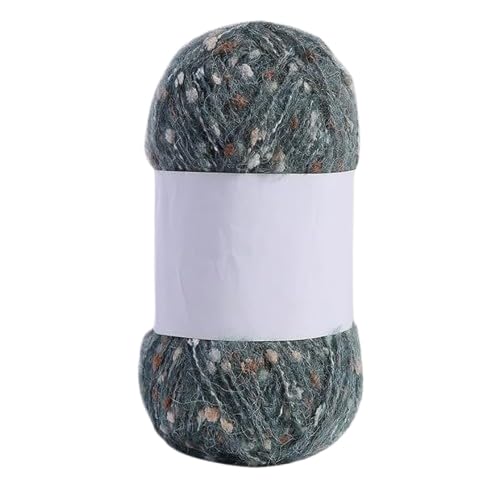 Nvzi Mohair-Garne mit bunten Punkten, weiches Garn, handgestrickt, gehäkelt, gewebt, für Schals, Handarbeiten, Olivgrün, 100 g von Nvzi