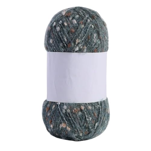Nvzi Mohair-Garne mit bunten Punkten, weiches Garn, handgestrickt, gehäkelt, gewebt, für Schals, Handarbeiten, Olivgrün, 50 g von Nvzi