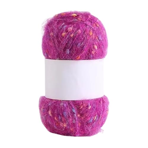 Nvzi Mohair-Garne mit bunten Punkten, weiches Garn, handgestrickt, gehäkelt, gewebt, für Schals, Schals, Basteln, 50 g/Rolle, Rosa von Nvzi