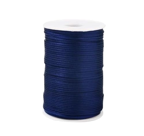 Nvzi Nylon-Satin-Kordel für chinesische Knoten, Rattail, Makramee, Armbänder, Halsketten, Schmuckherstellung, 1,5 mm, Dunkelblau von Nvzi