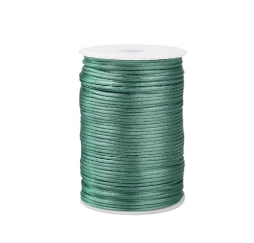 Nvzi Nylon-Satin-Kordel für chinesische Knoten, Rattail, Makramee, Armbänder, Halsketten, Schmuckherstellung, 1,5 mm, Dunkelblaugrün von Nvzi