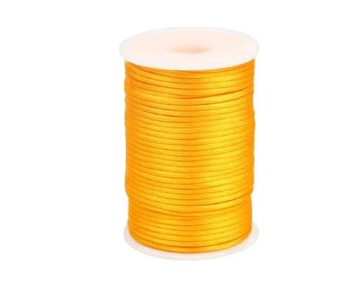 Nvzi Nylon-Satin-Kordel für chinesische Knoten, Rattail, Makramee, Armbänder, Halsketten, Schmuckherstellung, 1,5 mm, Goldgelb von Nvzi