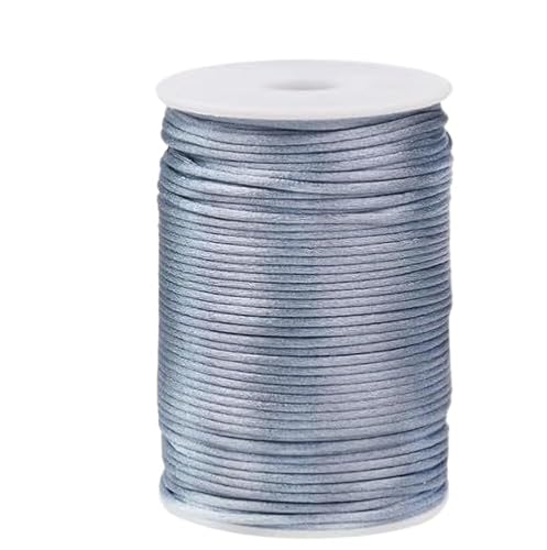 Nvzi Nylon-Satin-Kordel für chinesische Knoten, Rattail, Makramee, Armbänder, Halsketten, Schmuckherstellung, 1,5 mm, Grau von Nvzi