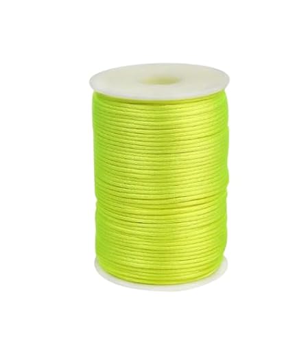 Nvzi Nylon-Satin-Kordel für chinesische Knoten, Rattail, Makramee, Armbänder, Halsketten, Schmuckherstellung, 1,5 mm, Hellgelb von Nvzi
