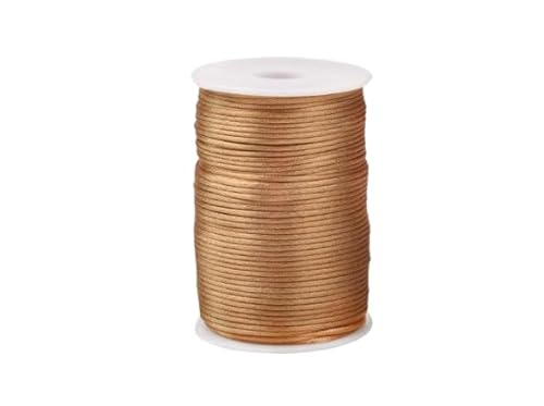 Nvzi Nylon-Satin-Kordel für chinesische Knoten, Rattail, Makramee, Armbänder, Halsketten, Schmuckherstellung, 1,5 mm, Khaki von Nvzi