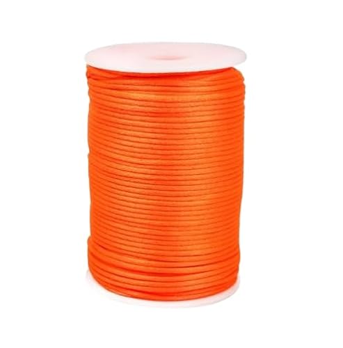 Nvzi Nylon-Satin-Kordel für chinesische Knoten, Rattail, Makramee, Armbänder, Halsketten, Schmuckherstellung, 1,5 mm, Orange von Nvzi