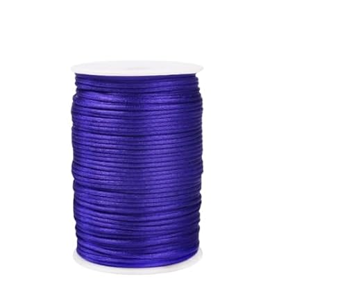 Nvzi Nylon-Satin-Kordel für chinesische Knoten, Rattail, Makramee, Armbänder, Halsketten, Schmuckherstellung, 1,5 mm, Violett von Nvzi