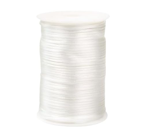 Nvzi Nylon-Satin-Kordel für chinesische Knoten, Rattail, Makramee, Armbänder, Halsketten, Schmuckherstellung, 1,5 mm, Weiß von Nvzi