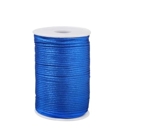 Nvzi Nylon-Satin-Kordel für chinesische Knoten, Rattail, Makramee, Armbänder, Halsketten, Schmuckherstellung, 2,5 mm, Blau von Nvzi