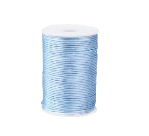 Nvzi Nylon-Satin-Kordel für chinesische Knoten, Rattail, Makramee, Armbänder, Halsketten, Schmuckherstellung, 2,5 mm, Hellblau von Nvzi