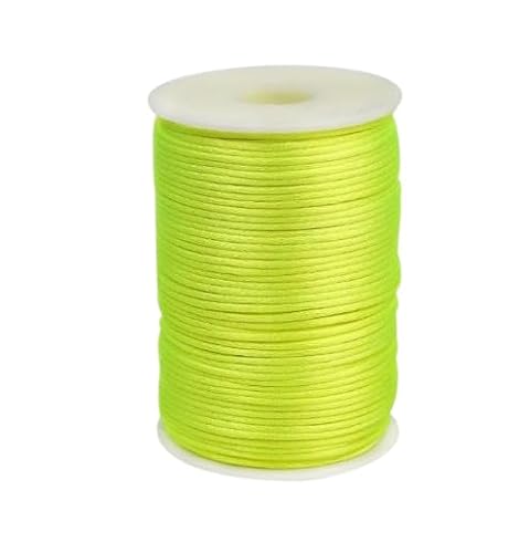Nvzi Nylon-Satin-Kordel für chinesische Knoten, Rattail, Makramee, Armbänder, Halsketten, Schmuckherstellung, 2,5 mm, Hellgelb von Nvzi