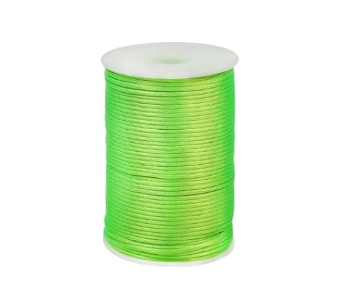 Nvzi Nylon-Satin-Kordel für chinesische Knoten, Rattail, Makramee, Armbänder, Halsketten, Schmuckherstellung, 2,5 mm, Hellgrün A von Nvzi