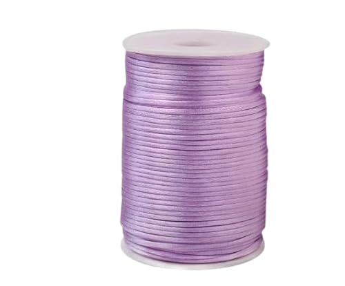 Nvzi Nylon-Satin-Kordel für chinesische Knoten, Rattail, Makramee, Armbänder, Halsketten, Schmuckherstellung, 2,5 mm, Hellviolett von Nvzi