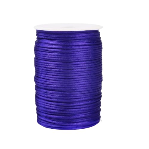 Nvzi Nylon-Satin-Kordel für chinesische Knoten, Rattail, Makramee, Armbänder, Halsketten, Schmuckherstellung, 2,5 mm, Violett von Nvzi