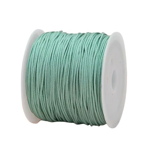 Nvzi Nylonfaden, Armbandschnur, Satin-Rattail-Seidenschnur, seidige Perlenschnur, geflochtene Armbänder, Anhänger, Halskette, Schlüsselanhänger, Schlüsselbänder, Schmuckherstellung, Blaugrün von Nvzi