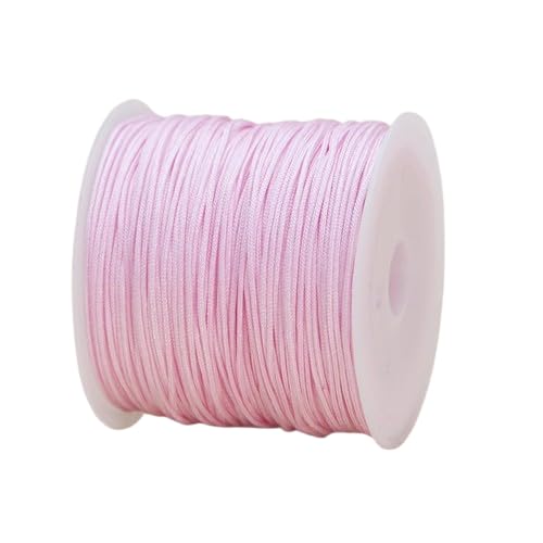 Nvzi Nylonfaden, Armbandschnur, Satin-Rattail-Seidenschnur, seidige Perlenschnur, geflochtene Armbänder, Anhänger, Halskette, Schlüsselanhänger, Schlüsselbänder, Schmuckherstellung, Hellrosa von Nvzi