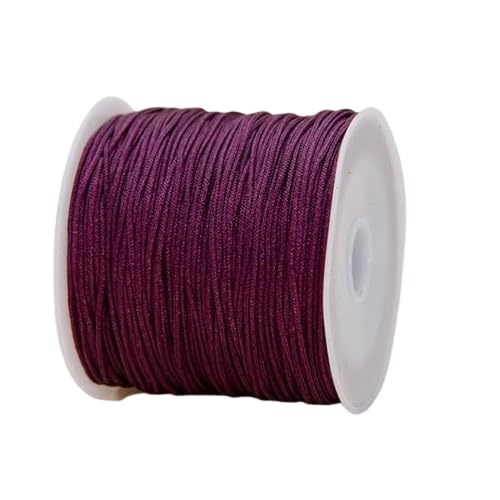 Nvzi Nylonfaden, Armbandschnur, Satin-Rattail-Seidenschnur, seidige Perlenschnur, geflochtene Armbänder, Anhänger, Halskette, Schlüsselanhänger, Schlüsselbänder, Schmuckherstellung, Violett-Rot von Nvzi