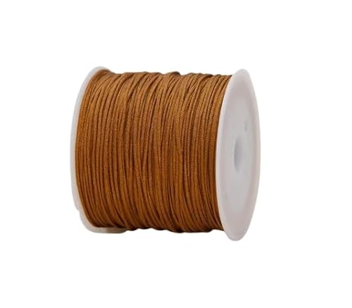 Nvzi Nylonfaden für Armband, Satin, Rattail, Seidenkordel, seidige Perlenschnur, geflochtene Armbänder, Anhänger, Halskette, Schlüsselanhänger, Schlüsselbänder, Schmuckherstellung, Braun von Nvzi