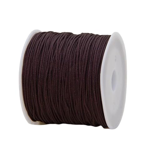 Nvzi Nylonfaden für Armband, Satin-Rattail-Seidenschnur, seidige Perlenschnur, geflochtene Armbänder, Anhänger, Halskette, Schlüsselanhänger, Schlüsselbänder, Schmuckherstellung, Dunkelbraun von Nvzi