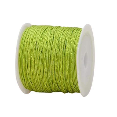 Nvzi Nylonfaden für Armband, Satin-Rattail-Seidenschnur, seidige Perlenschnur, geflochtene Armbänder, Anhänger, Halskette, Schlüsselanhänger, Schlüsselbänder, Schmuckherstellung, Hellgrün von Nvzi