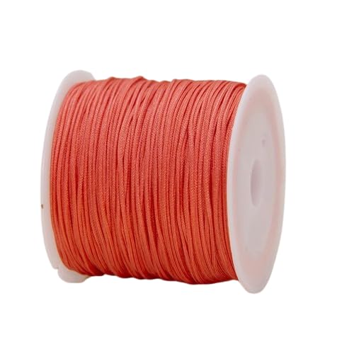 Nvzi Nylonfaden für Armband, Satin-Rattail-Seidenschnur, seidige Perlenschnur, geflochtene Armbänder, Anhänger, Halskette, Schlüsselanhänger, Schlüsselbänder, Schmuckherstellung, Hellrot von Nvzi