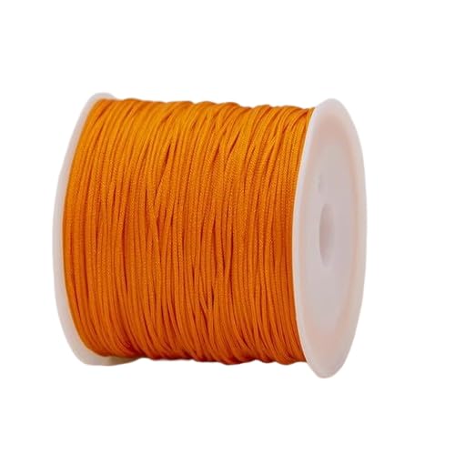 Nvzi Nylonfaden für Armband, Satin-Rattail-Seidenschnur, seidige Perlenschnur, geflochtene Armbänder, Anhänger, Halskette, Schlüsselanhänger, Schlüsselbänder, Schmuckherstellung, Orange von Nvzi