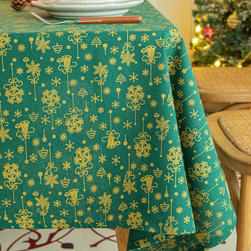Nvzi Rechteckige Weihnachtstischdecke für Esszimmer, Partys, Weihnachten, Urlaub, Winter, Größe I: 134,6 x 299,7 cm, Grün Nvzi Rechteckige Weihnachtstischdecke für Esszimmer, Partys, Weihnachten, Urlaub, Winter, Größe I: 134,6 x 299,7 cm, Grün von Nvzi