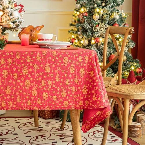 Nvzi Rechteckige Weihnachtstischdecke für Esszimmer, Partys, Weihnachten, Urlaub, Winter, Größe I: 134,6 x 299,7 cm, Rot Nvzi Rechteckige Weihnachtstischdecke für Esszimmer, Partys, Weihnachten, Urlaub, Winter, Größe I: 134,6 x 299,7 cm, Rot von Nvzi