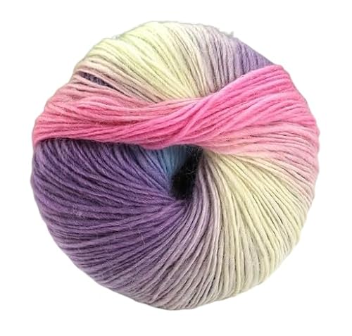 Nvzi Regenbogen-Garn, weich, 100 % Wolle, Farbverlauf, mehrfarbig, zum Häkeln, Stricken, Gesamtlänge 180 m × 2,392 m, 100 g, 2 Stück von Nvzi