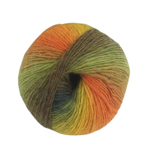 Nvzi Regenbogen-Garn, weich, 100 % Wolle, Farbverlauf, mehrfarbig, zum Häkeln, Stricken, Gesamtlänge 180 m × 2,392 m, 100 g, D, 2 Stück von Nvzi