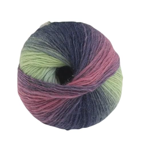 Nvzi Regenbogen-Garn, weich, 100 % Wolle, Farbverlauf, mehrfarbiges Garn zum Häkeln, Stricken, Gesamtlänge 180 m × 2,392 m, 100 g, g, 2 Stück von Nvzi
