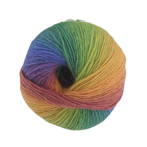 Nvzi Regenbogen-Garn, weich, 100 % Wolle, Farbverlauf, mehrfarbiges Garn zum Häkeln, Stricken, Gesamtlänge 180 m × 4,784 m, 200 g, A von Nvzi