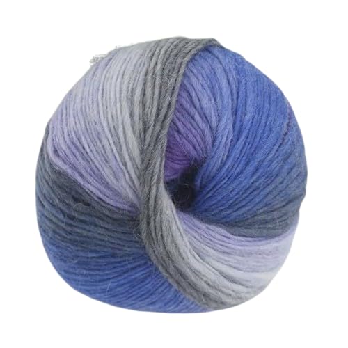 Nvzi Regenbogen-Garn, weich, 100 % Wolle, Farbverlauf, mehrfarbiges Garn zum Häkeln, Stricken, Gesamtlänge 180 m × 4,784 m, 200 g, B von Nvzi