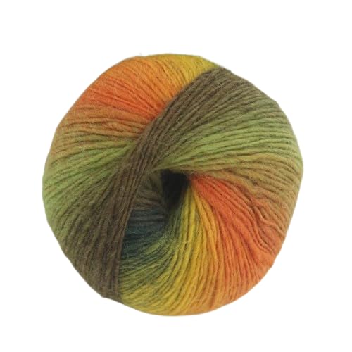 Nvzi Regenbogen-Garn, weich, 100 % Wolle, Farbverlauf, mehrfarbiges Garn zum Häkeln, Stricken, Gesamtlänge 180 m × 4,784 m, 200 g, D, 4 Stück von Nvzi